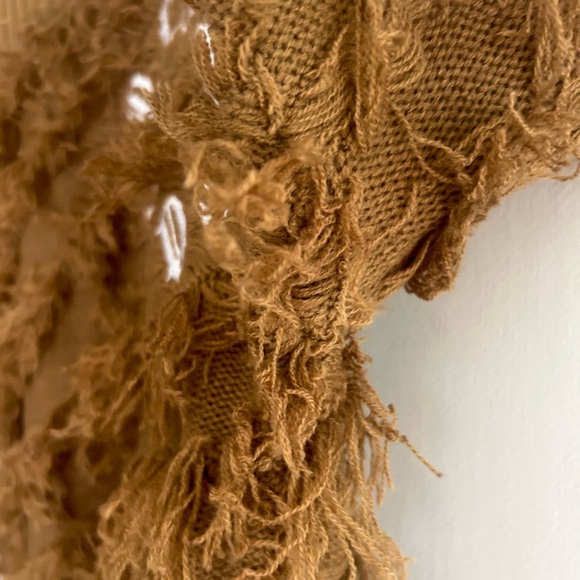 KLEEP Premium Thread Brown Shaggy Fringe Embroidered Pullover Streetwear Men’s S - Picture 10 of 15